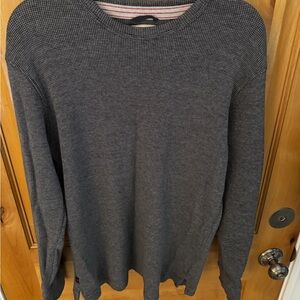 Gray Long Sleeve Waffle Knit Shirt